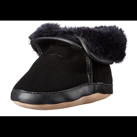New Robeez Black Ankle Boots 0-6 months in Box - Picture 1 of 2